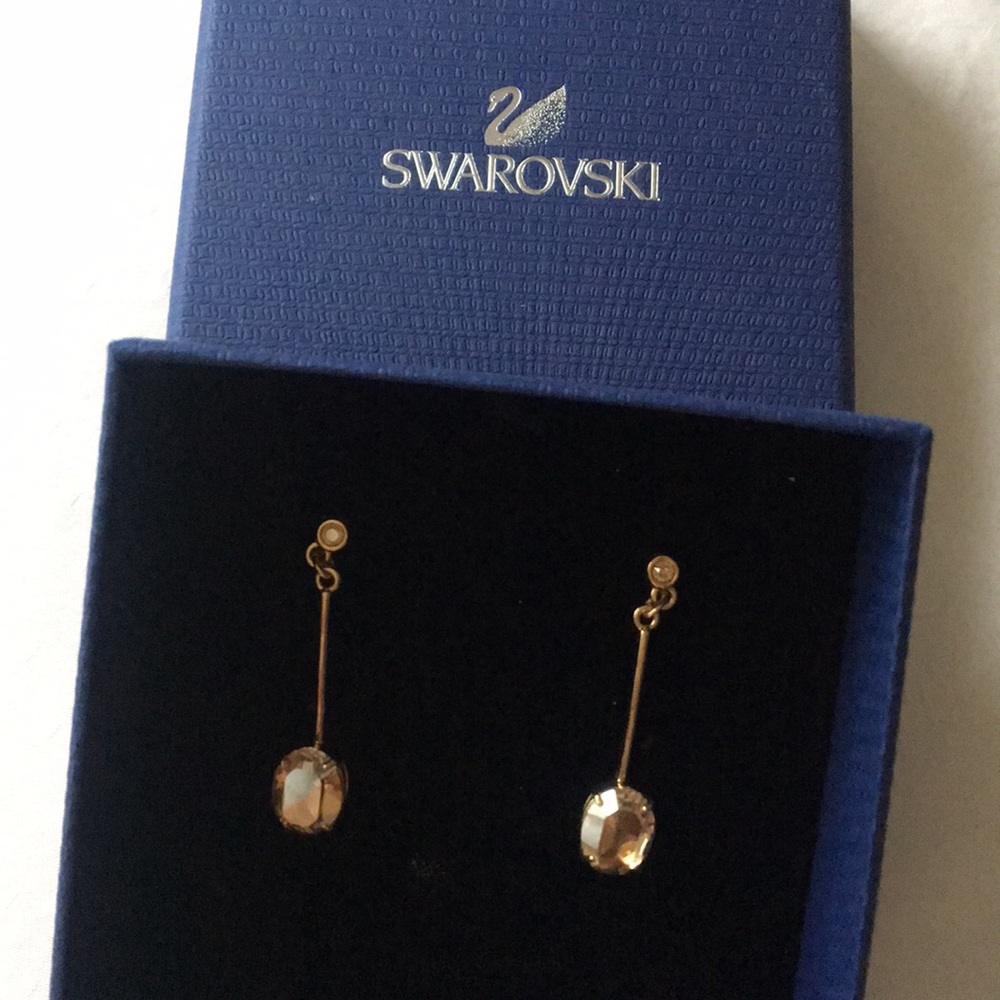 Swarovski Gold Drop Earrings